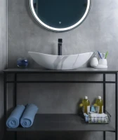 Накладная раковина GID Lago Mnc811C 61 под глянцевый камень, овальная, фаянс