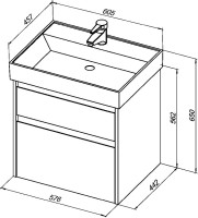 Мебель для ванной комнаты Aquanet Nova Lite 60 2 ящика
