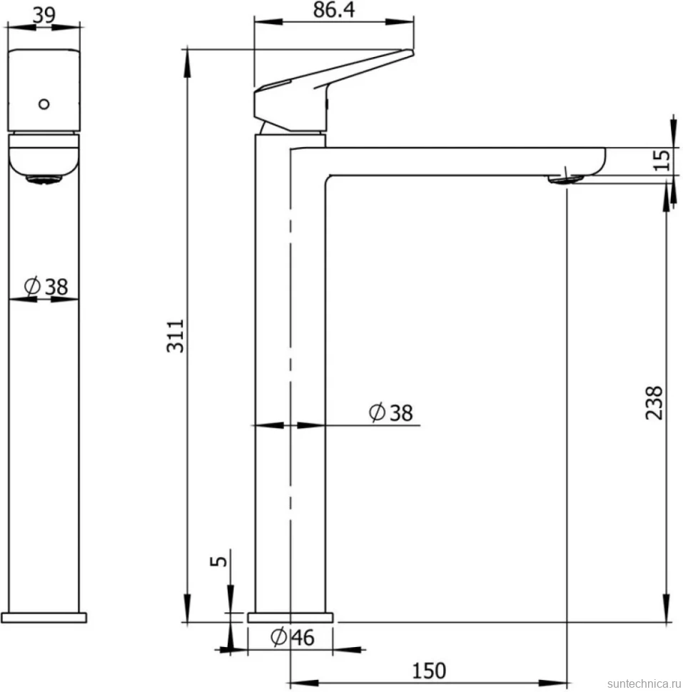 Комплект Накладная раковина Lavinia Boho Bathroom Sink Slim 33311006 + Смеситель Wellsee ICON! for life 182307000 матовый черный