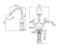 Смеситель для раковины Wonzon & Woghand Shakespeare WW-651103-CR хром Смеситель для раковины Wonzon & Woghand Shakespeare WW-651103-CR хром