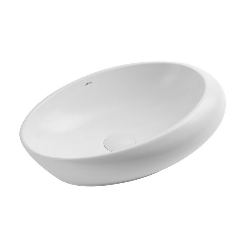 Накладная раковина Abber Bequem AC2107MW 49 матовая белая, овальная, фаянс