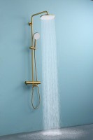 Душевая стойка Raglo R20.26.03 с термостатом, сатин золотой