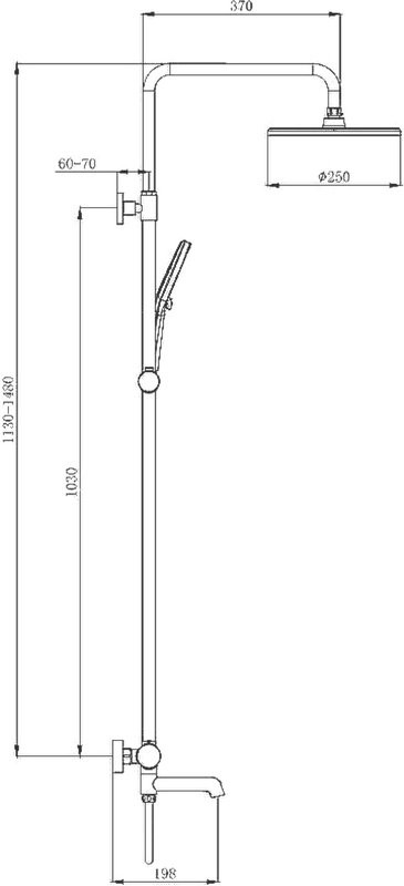 Душевая стойка Raglo R20.26.03 с термостатом, сатин золотой