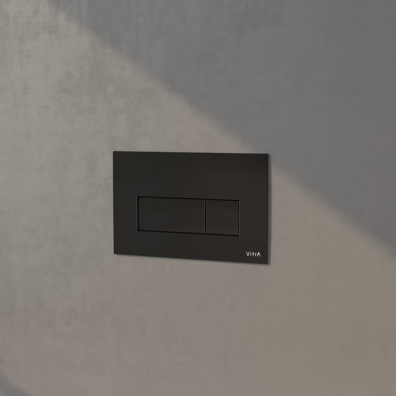 Комплект Унитаз подвесной Wanfald Lauta 47374100005 черный + Инсталляция VitrA V-Fix Core 732-5800-01PV + Кнопка Root Square 740-2311 черная матовая