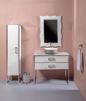 Тумба под раковину Armadi Art Monaco 100 для столешницы белая, хром