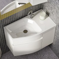 Мебельная раковина Belux Токио 79 L накладная, глянцевая белая, нестандартная, искусственный мрамор