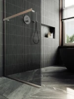 Душевая перегородка Maybahglass MGD-729-5у 79 см, профиль хром матовый, стекло графит