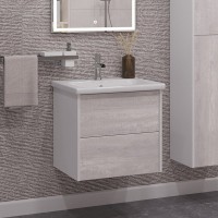 Тумба с раковиной SanStar Trend 60 подвесная, бетон пайн