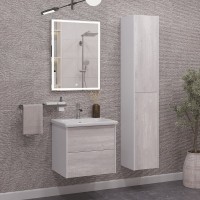 Тумба с раковиной SanStar Trend 60 подвесная, бетон пайн