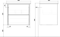 Тумба с раковиной SanStar Trend 60 подвесная, бетон пайн