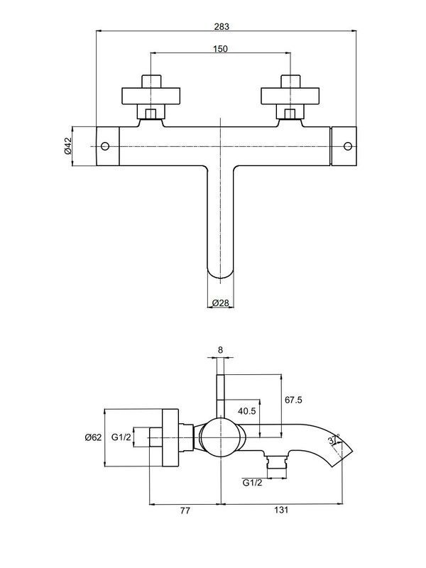 Смеситель для ванны, шлифованное золото, AQUAme AQM6212BG Siena
