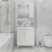 Тумба под раковину без столешницы СаНта Юпитер 70 2 ящика, белый глянец