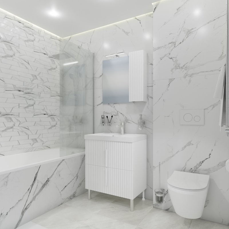 Тумба под раковину без столешницы СаНта Юпитер 70 2 ящика, белый глянец