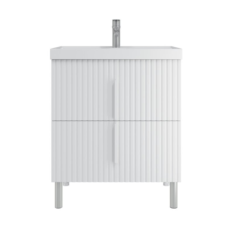 Тумба под раковину без столешницы СаНта Юпитер 70 2 ящика, белый глянец