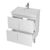 Тумба под раковину без столешницы СаНта Юпитер 70 2 ящика, белый глянец