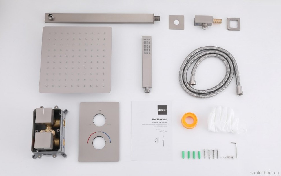 Душевой комплект Abber Daheim AF8251SP С ВНУТРЕННЕЙ ЧАСТЬЮ, сатин