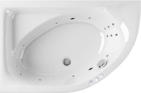 Акриловая ванна Excellent Aquarella WAEX.ARL17.SMART L 170x110 см, угловая, левая, пристенная, с гидромассажем, белая, асимметричная, с каркасом, с сиденьем, со сливом-переливом