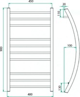 Полотенцесушитель водяной Grota Primo 48x90