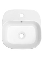 Накладная раковина Cezares 39 глянцевая белая, квадратная, фаянс, с 1 отверстием под смеситель