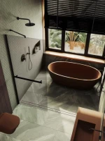 Душевая перегородка Maybahglass MGD-709-6ш 109 см, профиль черный, стекло бронза
