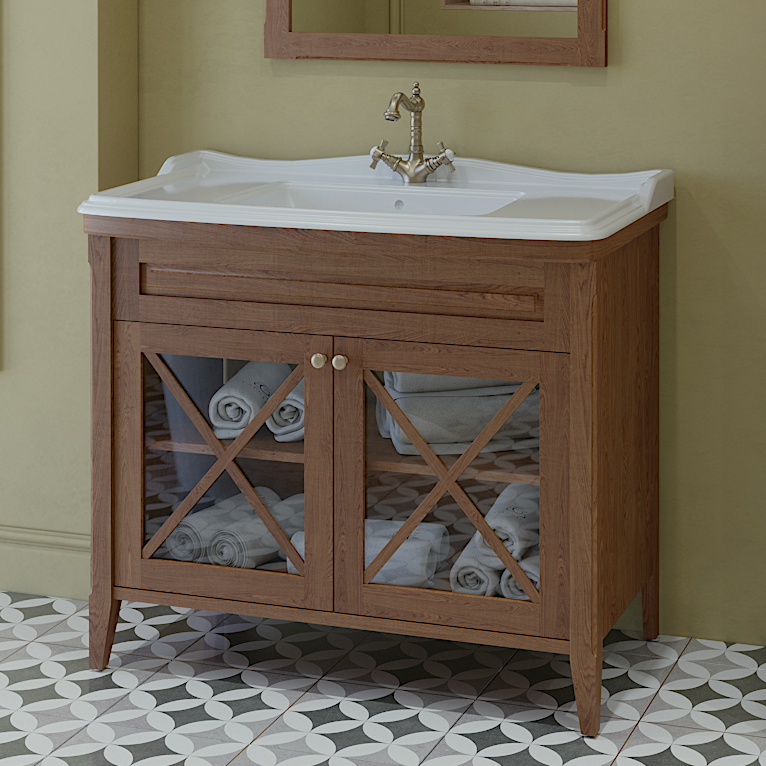 Тумба под раковину без столешницы Caprigo Napoli 100 напольная, орех гварнери