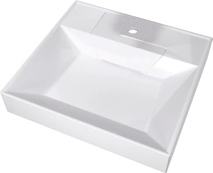 Раковина над стиральной машиной Altasan Vilora 60 белая, квадратная, искусственный камень, с комплектом кронштейнов