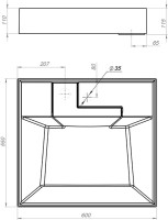 Раковина над стиральной машиной Altasan Vilora 60 белая, квадратная, искусственный камень, с комплектом кронштейнов