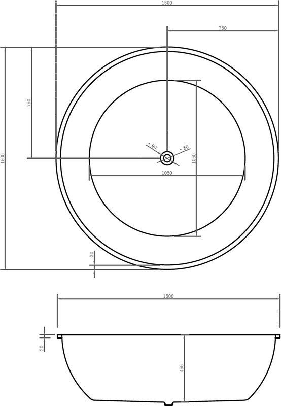 Акриловая ванна Abber AB9279MB 150x150 см, отдельностоящая, черная матовая, круглая, с каркасом, для двоих, со сливом-переливом