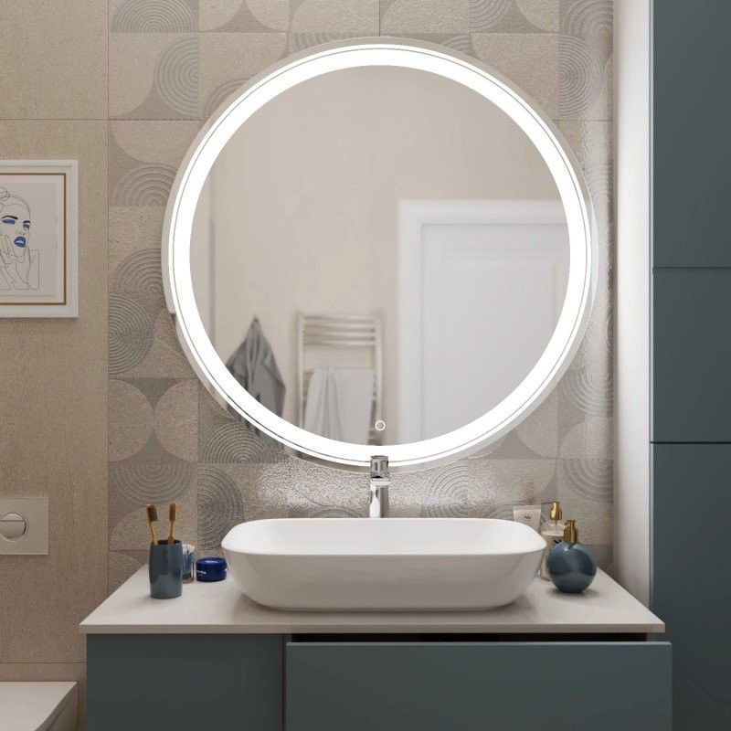 Зеркало круглое Mixline Оливия 80 с подсветкой