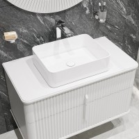 Накладная раковина STWORKI Берген S21414WH 48 глянцевая белая, прямоугольная