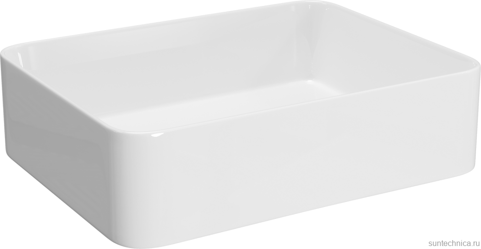 Накладная раковина STWORKI Берген S21414WH 48 глянцевая белая, прямоугольная