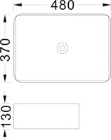 Накладная раковина STWORKI Берген S21414WH 48 глянцевая белая, прямоугольная