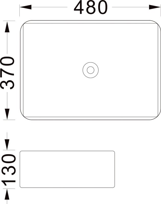 Накладная раковина STWORKI Берген S21414WH 48 глянцевая белая, прямоугольная