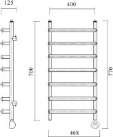 Полотенцесушитель электрический Domoterm Стефано П7 40x70, хром, R