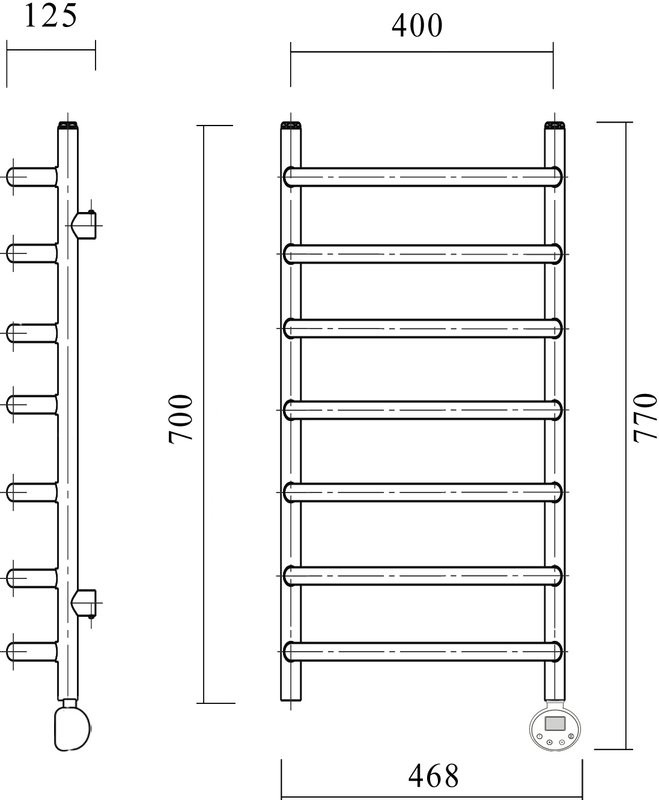 Полотенцесушитель электрический Domoterm Стефано П7 40x70, хром, R