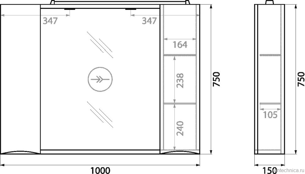 Зеркало BelBagno Marino 100