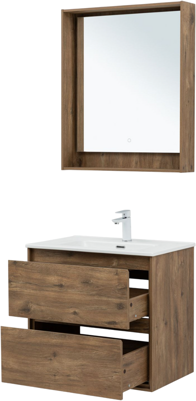 Тумба под раковину без столешницы Aquanet Милан 70 подвесная, дуб рустикальный