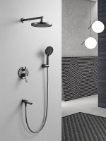 Душевая система встраиваемая Shevanik S4335T, оружейная сталь