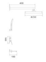 Душевая система встраиваемая Shevanik S4335T, оружейная сталь