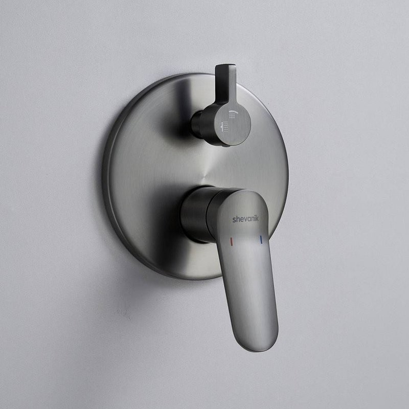 Душевая система встраиваемая Shevanik S4335T, оружейная сталь
