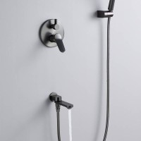 Душевая система встраиваемая Shevanik S4335T, оружейная сталь
