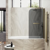 Шторка на ванну Maybahglass MGV-786-2 70x140, профиль бронза, стекло матовый графит