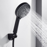 Смеситель для ванны с длинным изливом и лейкой (кран для ванны) Shevanik S4322H, черный