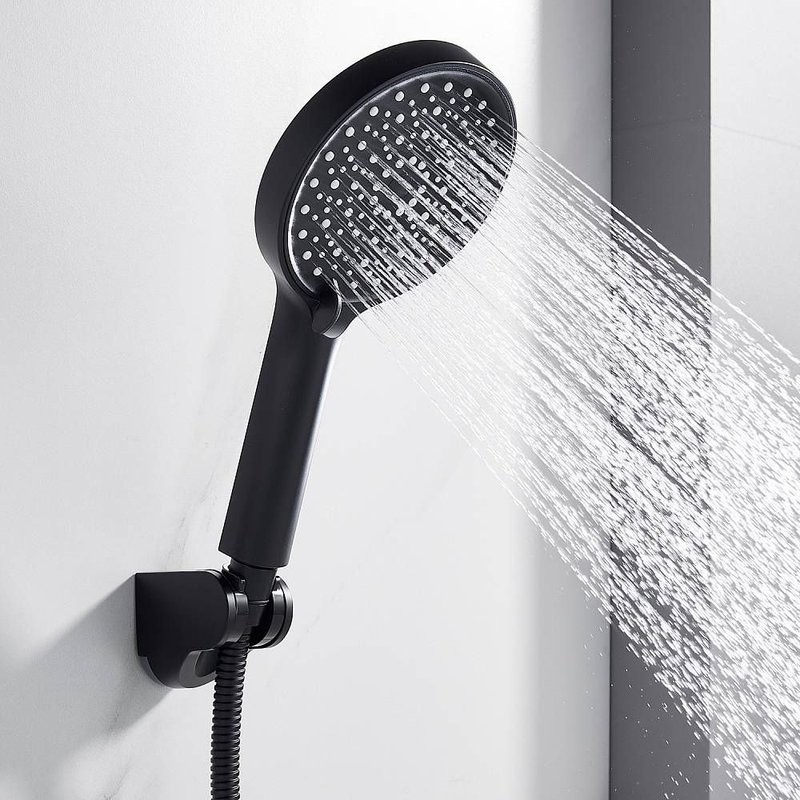 Смеситель для ванны с длинным изливом и лейкой (кран для ванны) Shevanik S4322H, черный