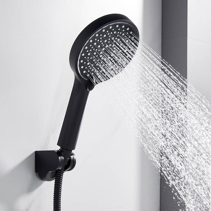 Смеситель для ванны с длинным изливом и лейкой (кран для ванны) Shevanik S4322H, черный