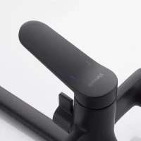 Смеситель для ванны с длинным изливом и лейкой (кран для ванны) Shevanik S4322H, черный