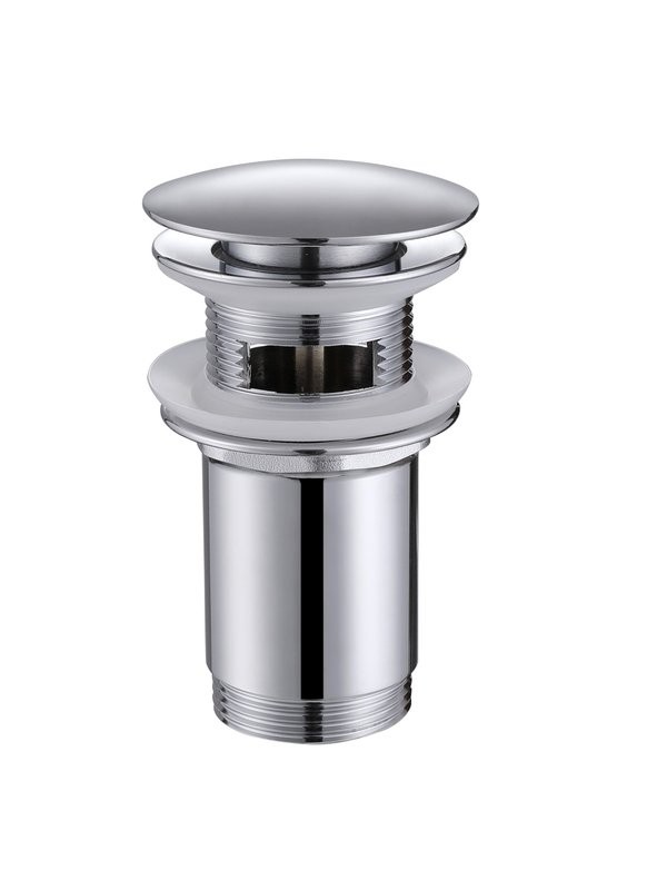 Донный клапан для раковины Abber AF0010 с переливом, глянцевый хром