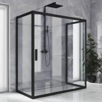 Душевой уголок Kubele DE019 R2U-CLN-BLMT 120х90 см, профиль матовый черный