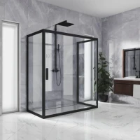 Душевой уголок Kubele DE019 R2U-CLN-BLMT 120х90 см, профиль матовый черный