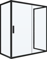 Душевой уголок Kubele DE019 R2U-CLN-BLMT 120х90 см, профиль матовый черный